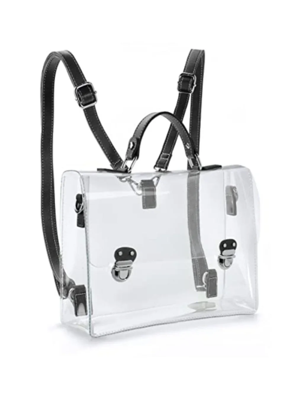 Clear PVC Convertible Satchel Backpack Stadium Approved Waterproof Crossbody